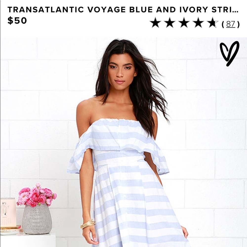 Lulus off the shoulder striped dress